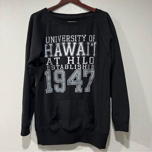 Vintage 1990’s University Of Hawaii Sweatshirt Size Large Black Kangaroo Pocket